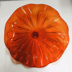 Hand Blown Murano Glass Wall Plates Red Color D12Inches - BeyPan