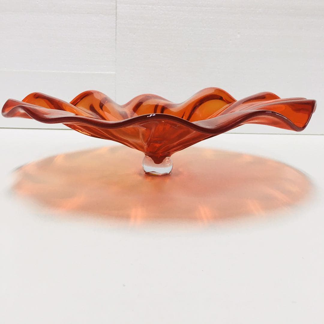 Hand Blown Murano Glass Wall Plates Red Color D12Inches - BeyPan