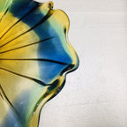 Hand Blown Murano Glass Wall Plates Yellow And Blue D12Inches - BeyPan