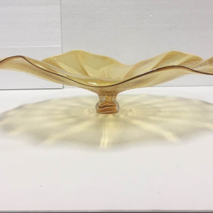 Hand Blown Murano Glass Wall Plates Yellow Color D12Inches - BeyPan