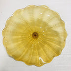 Hand Blown Murano Glass Wall Plates Yellow Color D12Inches - BeyPan