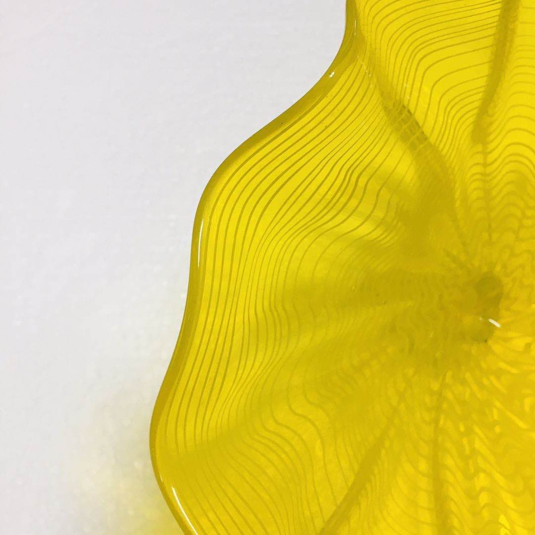 Hand Blown Murano Glass Wall Plates Yellow Color D12Inches Zweitbild