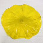 Hand Blown Murano Glass Wall Plates Yellow Color D12Inches - BeyPan