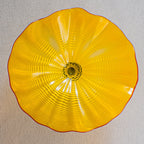 Hand Bowls Glass Beige Murano Art Glass Wall Decor Plate D12inches - BeyPan