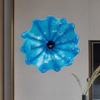 Hand Bowls Glass Blue Murano Art Glass Wall Decor Plate D12inches - BeyPan