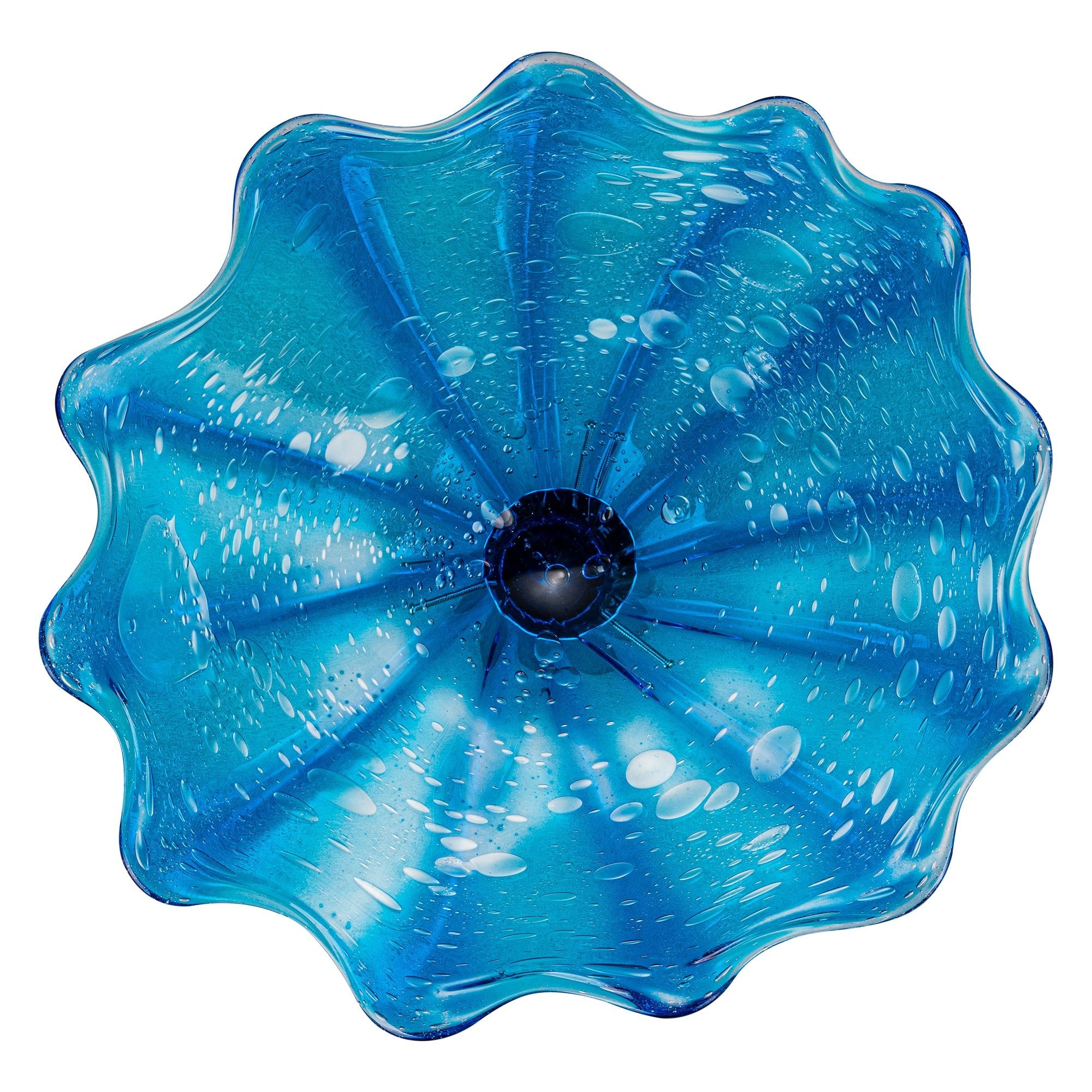 Hand Bowls Glass Blue Murano Art Glass Wall Decor Plate D12inches - BeyPan