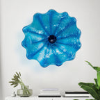 Hand Bowls Glass Blue Murano Art Glass Wall Decor Plate D12inches - BeyPan