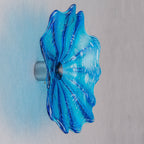 Hand Bowls Glass Blue Murano Art Glass Wall Decor Plate D12inches - BeyPan