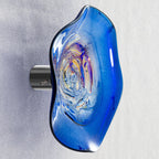Hand Bowls Glass Blue Pattern Murano Art Glass Wall Decor Plate D12inches - BeyPan