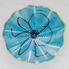Hand Bowls Glass Blue Pattern Murano Art Glass Wall Decor Plate D12inches - BeyPan