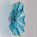 Hand Bowls Glass Blue Pattern Murano Art Glass Wall Decor Plate D12inches - BeyPan