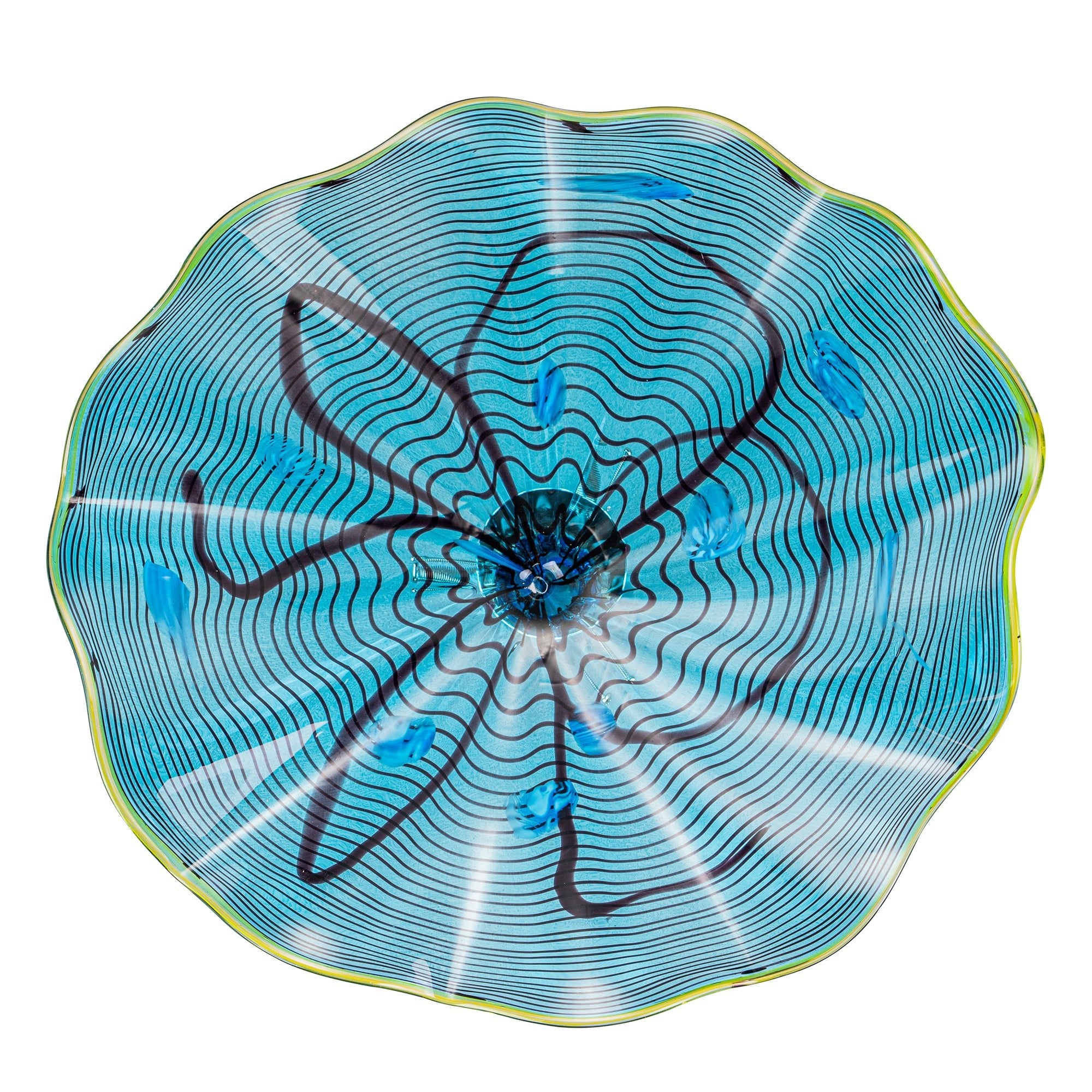 Hand Bowls Glass Blue Pattern Murano Art Glass Wall Decor Plate D12inches - BeyPan Hauptbild