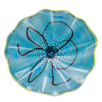 Hand Bowls Glass Blue Pattern Murano Art Glass Wall Decor Plate D12inches - BeyPan