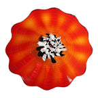 Hand Bowls Glass Deep Orange Murano Art Glass Wall Decor Plate D12inches - BeyPan