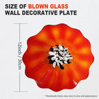 Hand Bowls Glass Deep Orange Murano Art Glass Wall Decor Plate D12inches - BeyPan