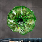 Hand Bowls Glass Green Dot Murano Art Glass Wall Decor Plate D12inches - BeyPan