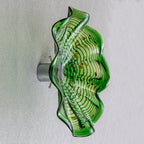 Hand Bowls Glass Green Dot Murano Art Glass Wall Decor Plate D12inches - BeyPan