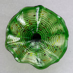 Hand Bowls Glass Green Dot Murano Art Glass Wall Decor Plate D12inches - BeyPan