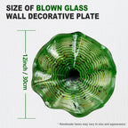 Hand Bowls Glass Green Dot Murano Art Glass Wall Decor Plate D12inches - BeyPan