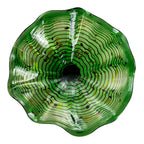Hand Bowls Glass Green Dot Murano Art Glass Wall Decor Plate D12inches - BeyPan