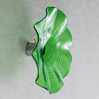Hand Bowls Glass Green Dots Murano Art Glass Wall Decor Plate D12inches - BeyPan