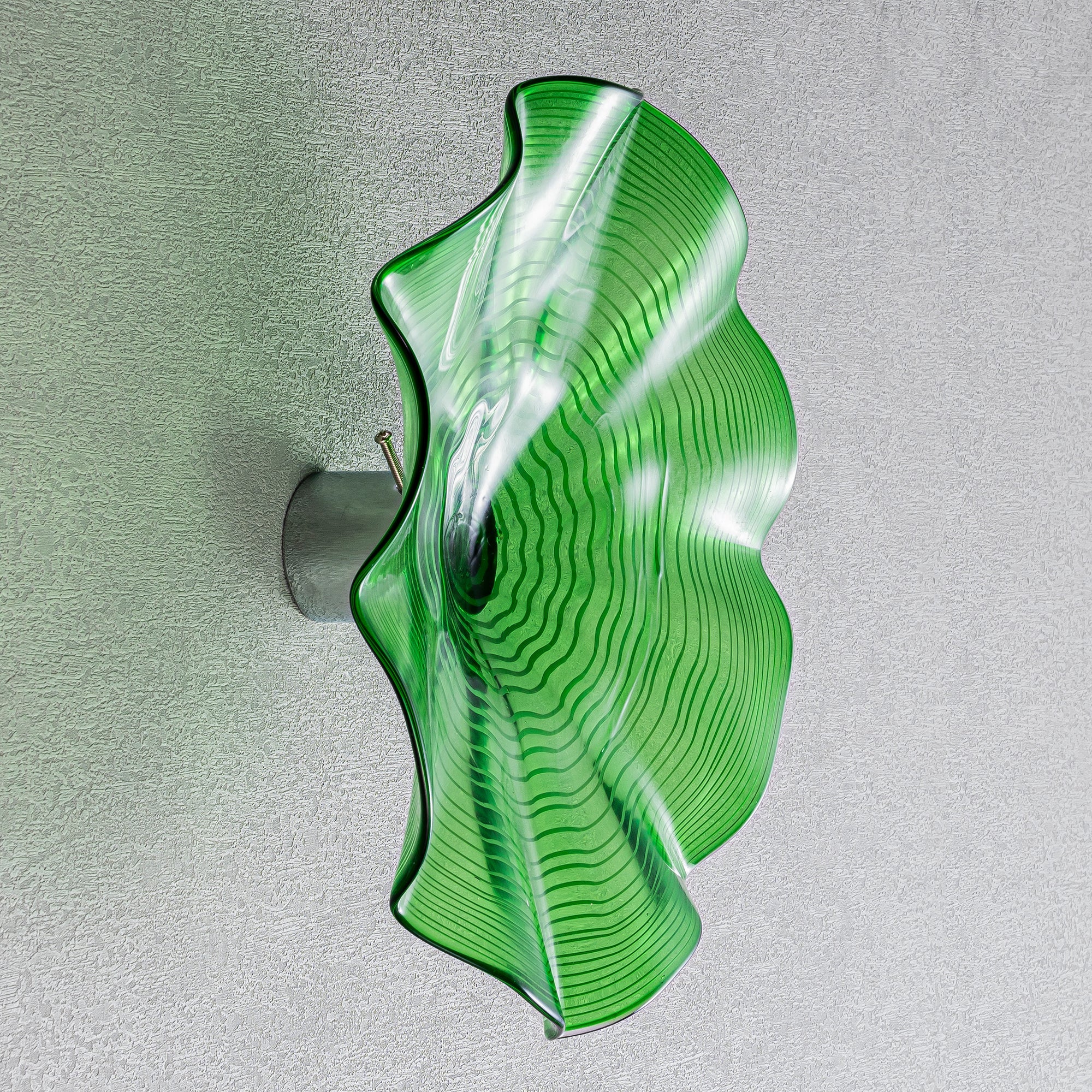 Hand Bowls Glass Green Dots Murano Art Glass Wall Decor Plate D12inches - BeyPan