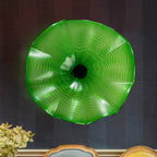 Hand Bowls Glass Green Dots Murano Art Glass Wall Decor Plate D12inches - BeyPan