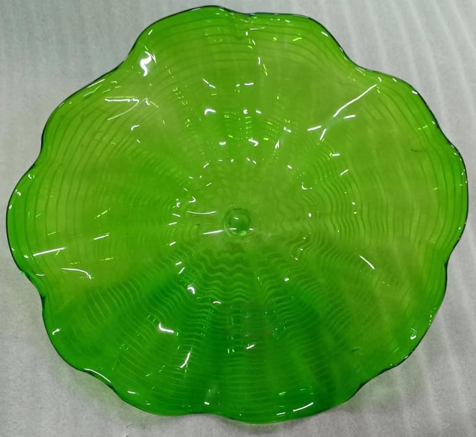 Hand Bowls Glass Green Murano Art Glass Wall Decor Plate D12inches - BeyPan Hauptbild