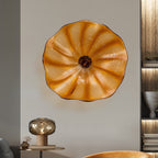 Hand Bowls Glass Wall Amber Murano Art Glass Wall Decor Plate D12inches - BeyPan