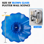 Hand Bowls Glass Wall Blue Murano Art Glass Wall Decor Plate D12inches - BeyPan