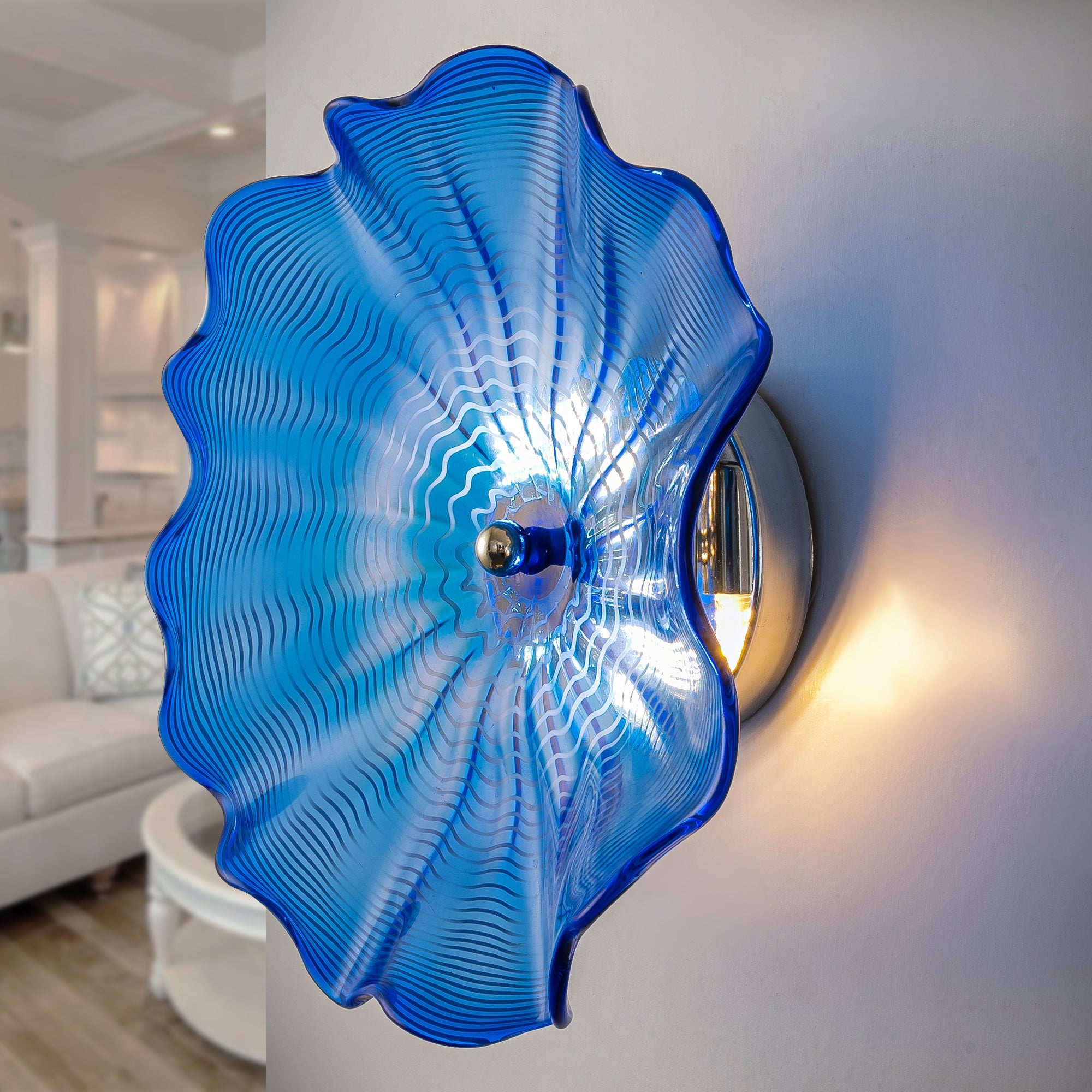 Hand Bowls Glass Wall Blue Murano Art Glass Wall Decor Plate D12inches Zweitbild
