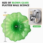 Hand Bowls Glass Wall Emerald Green Murano Chihly Style Art Glass Wall Decor Plate D12inches - BeyPan