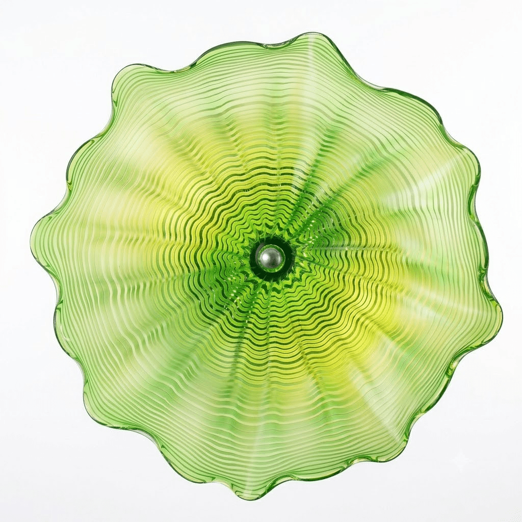 Hand Bowls Glass Wall Emerald Green Murano Chihly Style Art Glass Wall Decor Plate D12inches - BeyPan Hauptbild