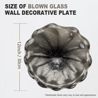 Hand Bowls Glass Wall Smoke Gray Murano Art Glass Wall Decor Plate D12inches - BeyPan