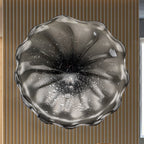 Hand Bowls Glass Wall Smoke Gray Murano Art Glass Wall Decor Plate D12inches - BeyPan