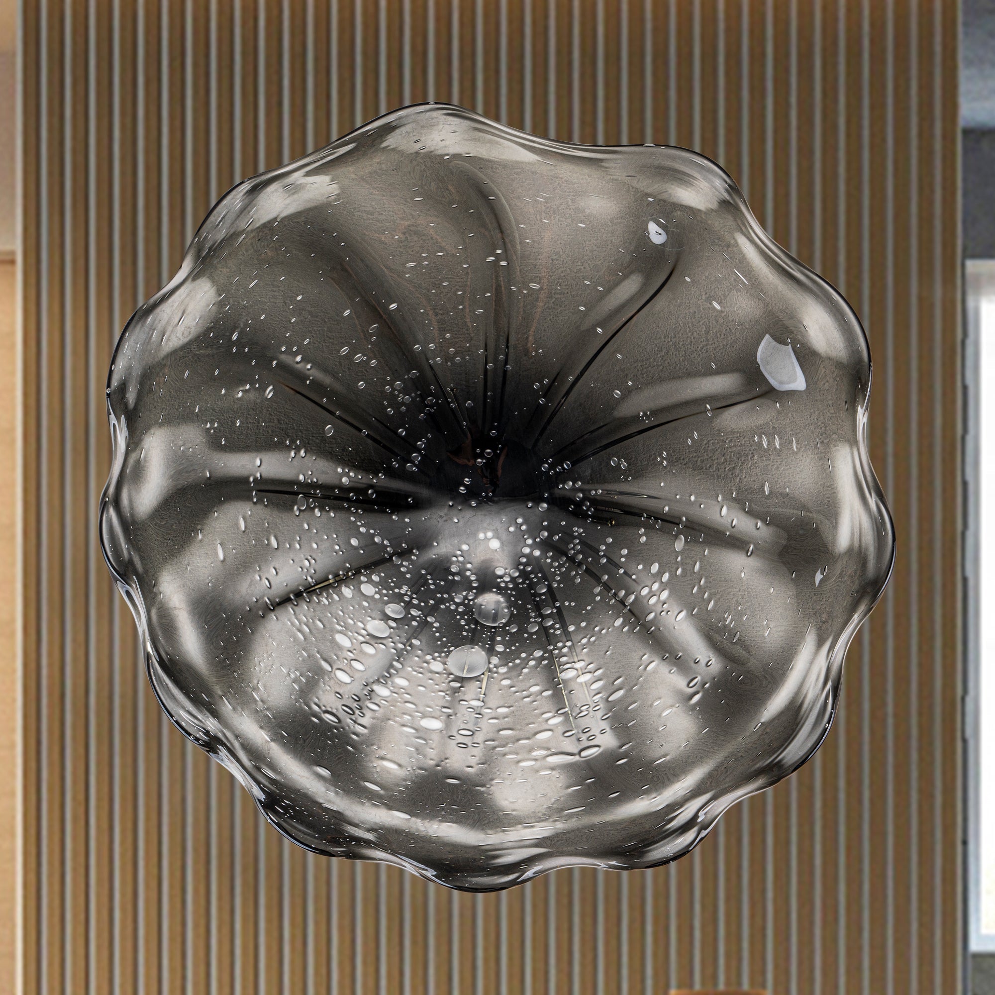 Hand Bowls Glass Wall Smoke Gray Murano Art Glass Wall Decor Plate D12inches - BeyPan
