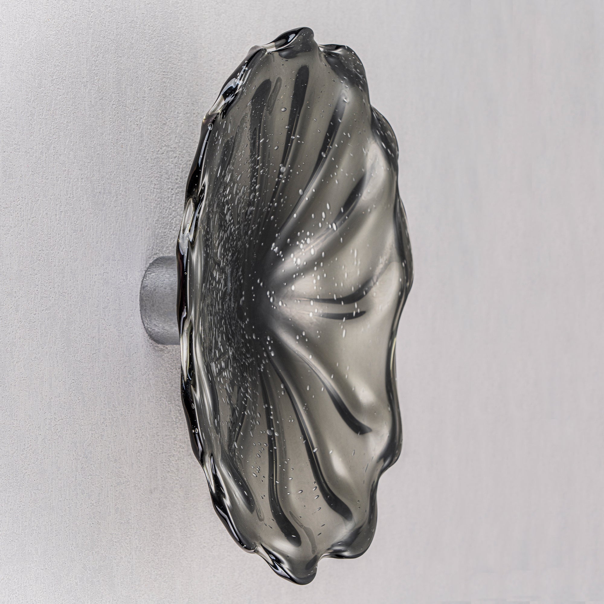 Hand Bowls Glass Wall Smoke Gray Murano Art Glass Wall Decor Plate D12inches - BeyPan