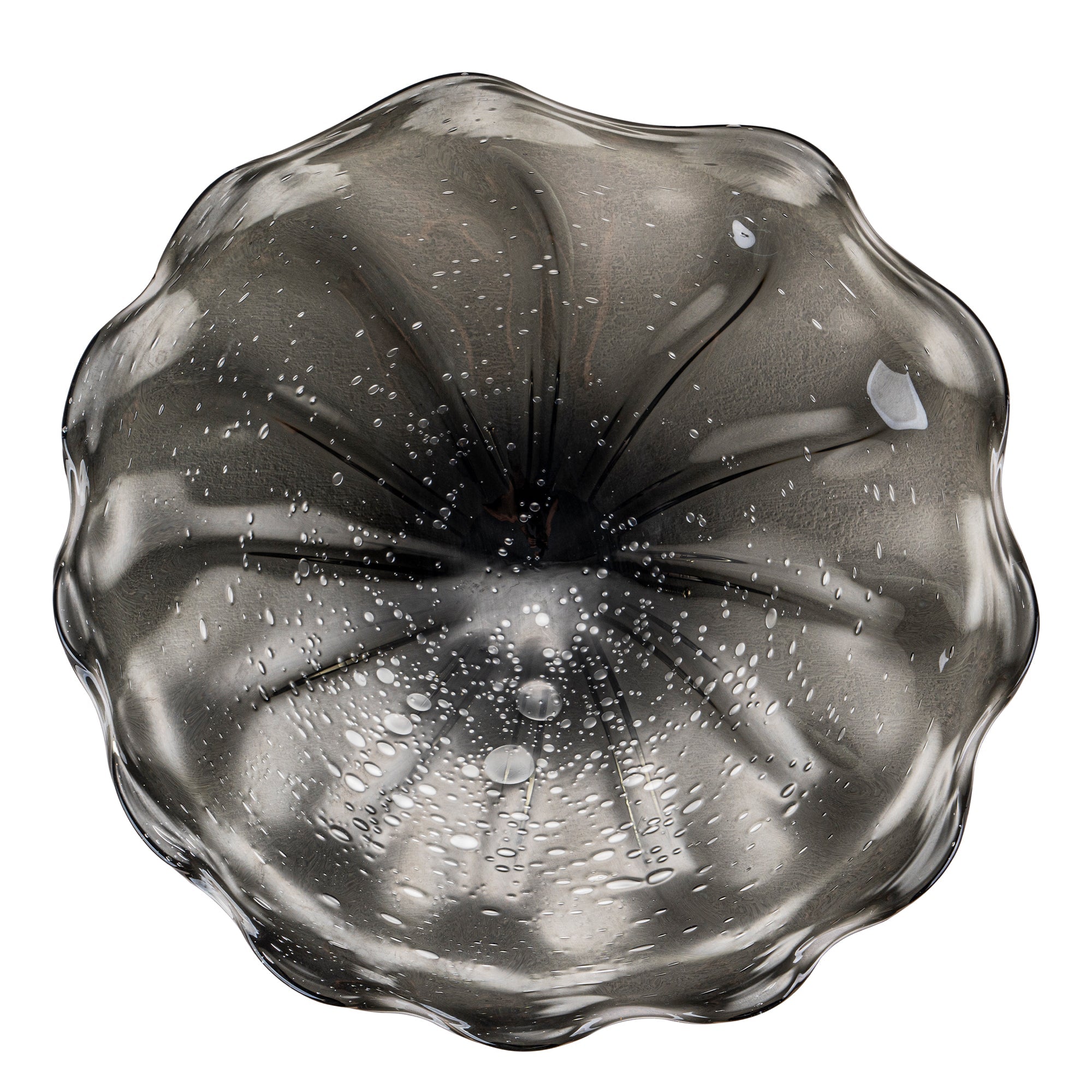 Hand Bowls Glass Wall Smoke Gray Murano Art Glass Wall Decor Plate D12inches - BeyPan