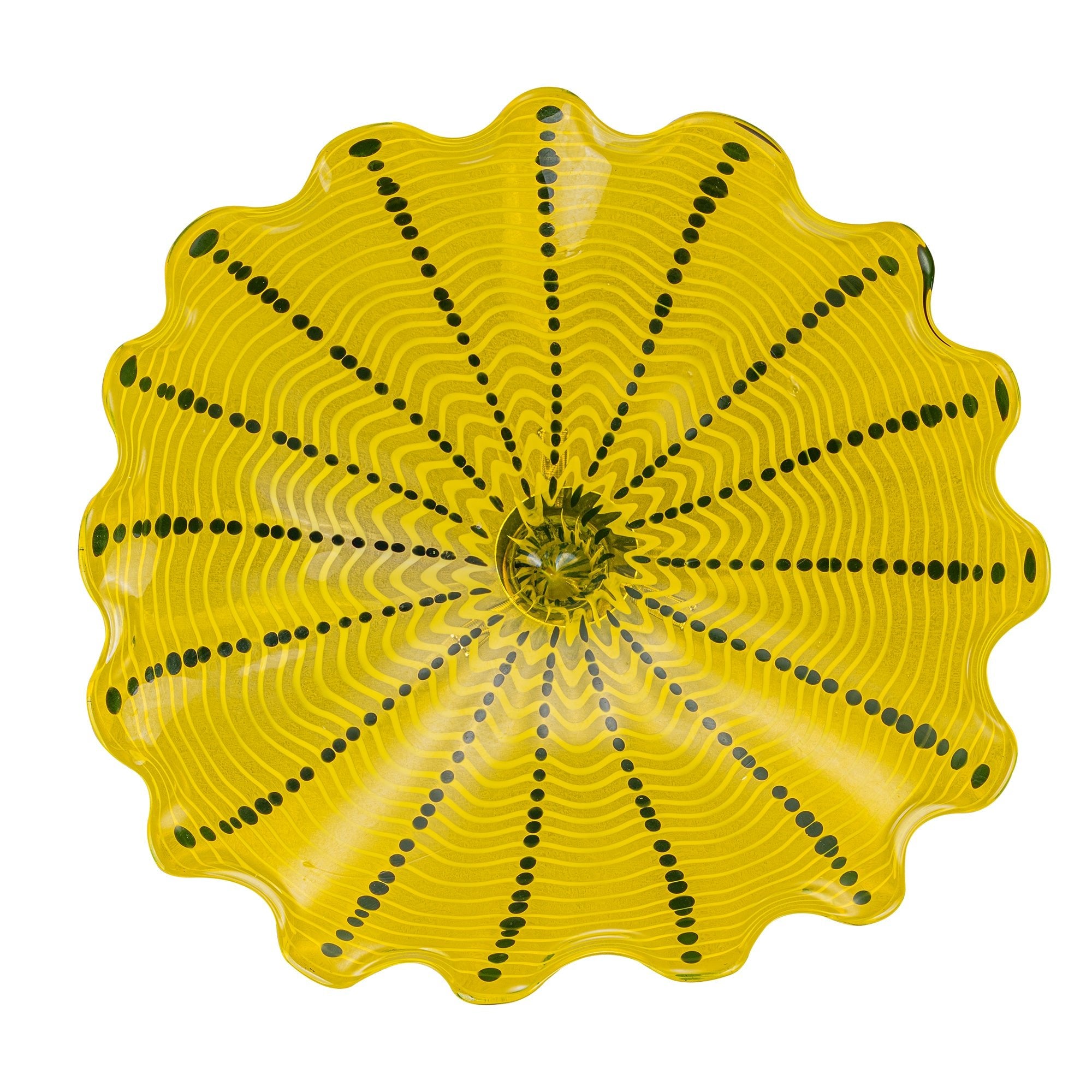 Hand Bowls Glass Yellow Murano Art Glass Wall Decor Plate D12inches - BeyPan Hauptbild