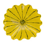 Hand Bowls Glass Yellow Murano Art Glass Wall Decor Plate D12inches - BeyPan