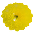 Hand Bowls Glass Yellow Murano Art Glass Wall Decor Plate D12inches - BeyPan