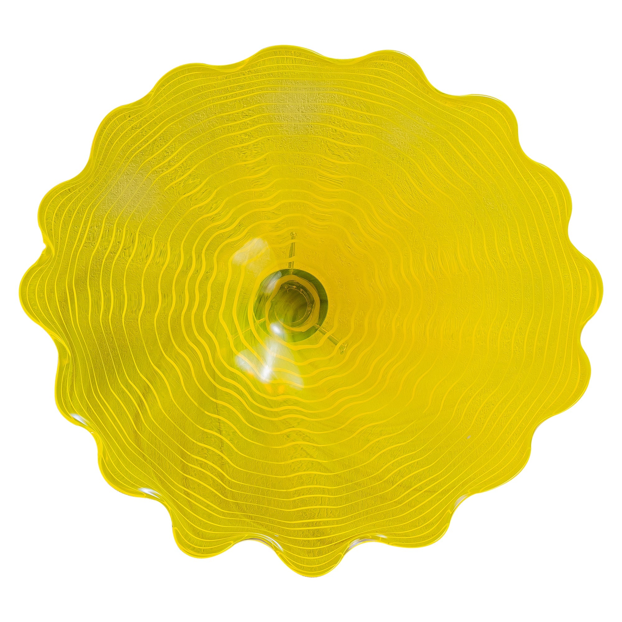 Hand Bowls Glass Yellow Murano Art Glass Wall Decor Plate D12inches - BeyPan
