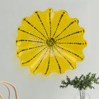 Hand Bowls Glass Yellow Murano Art Glass Wall Decor Plate D12inches - BeyPan