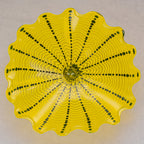 Hand Bowls Glass Yellow Murano Art Glass Wall Decor Plate D12inches - BeyPan