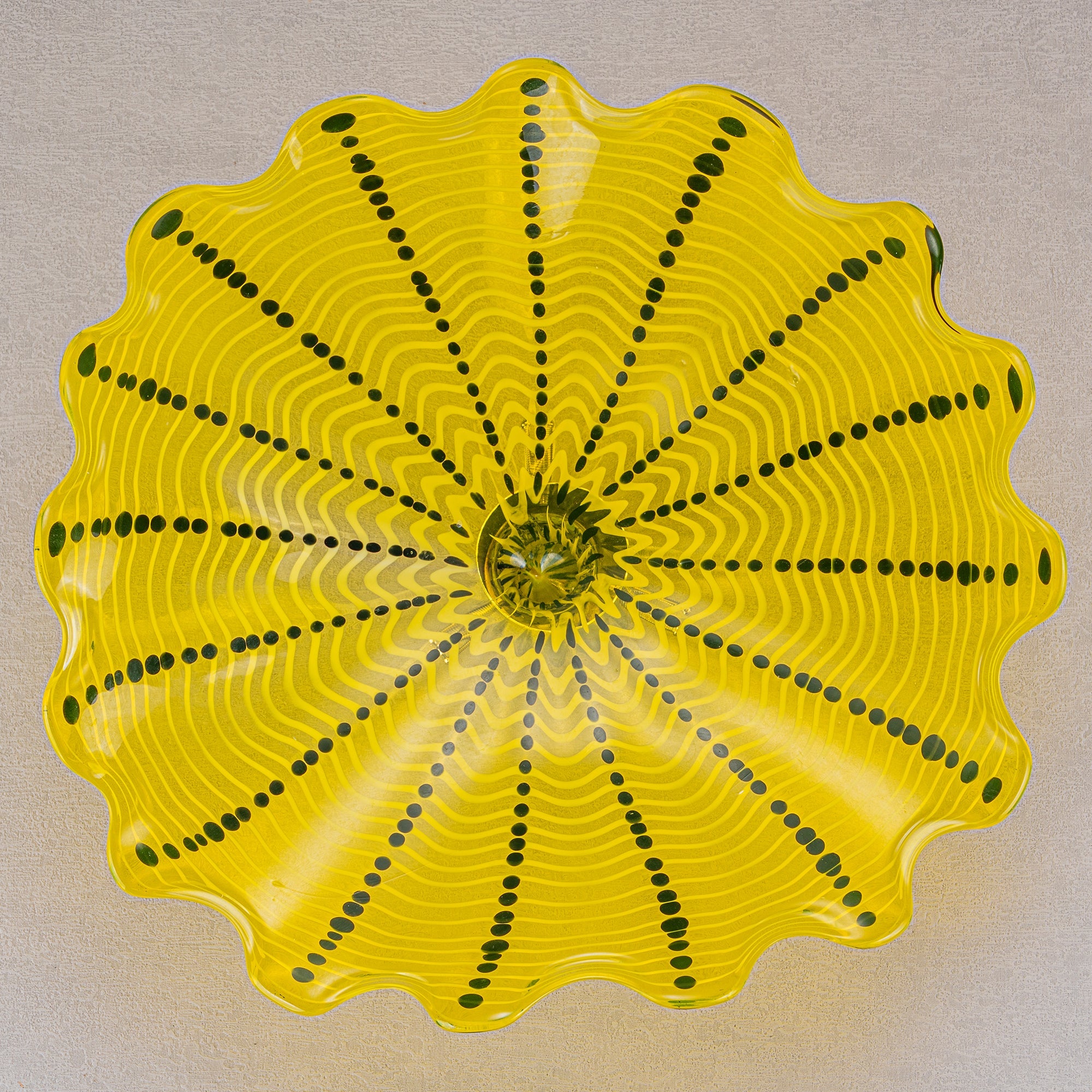 Hand Bowls Glass Yellow Murano Art Glass Wall Decor Plate D12inches - BeyPan