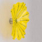 Hand Bowls Glass Yellow Murano Art Glass Wall Decor Plate D12inches - BeyPan
