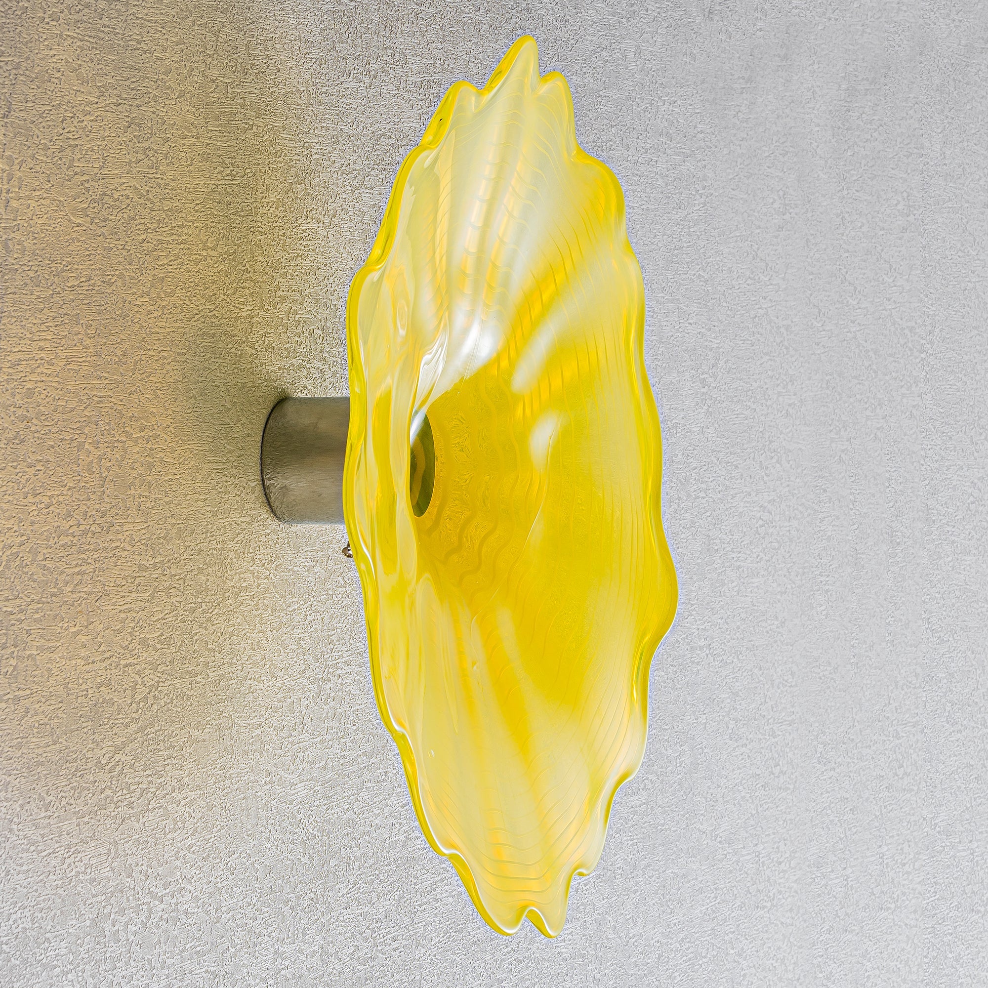 Hand Bowls Glass Yellow Murano Art Glass Wall Decor Plate D12inches - BeyPan