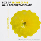 Hand Bowls Glass Yellow Murano Art Glass Wall Decor Plate D12inches - BeyPan