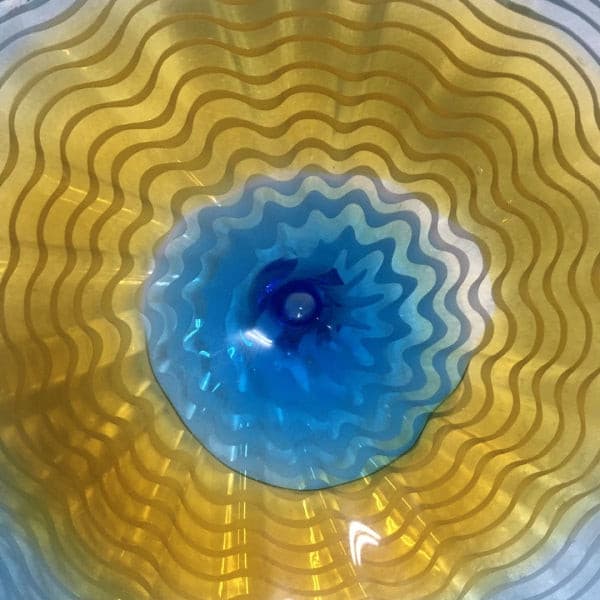 Hand Glass Wall Bowls Wall Plates Murano Blue And Yellow Art Glass Wall Decor Plate D12inches Zweitbild
