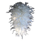 Icy Fantasy Murano Style Glass Chandelier - Hand-Blown Clear and Frosted White - BeyPan